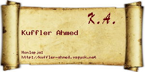 Kuffler Ahmed névjegykártya